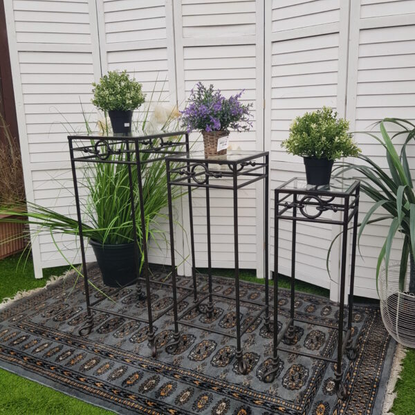 Nest of Tables - Metal - Glass Tops