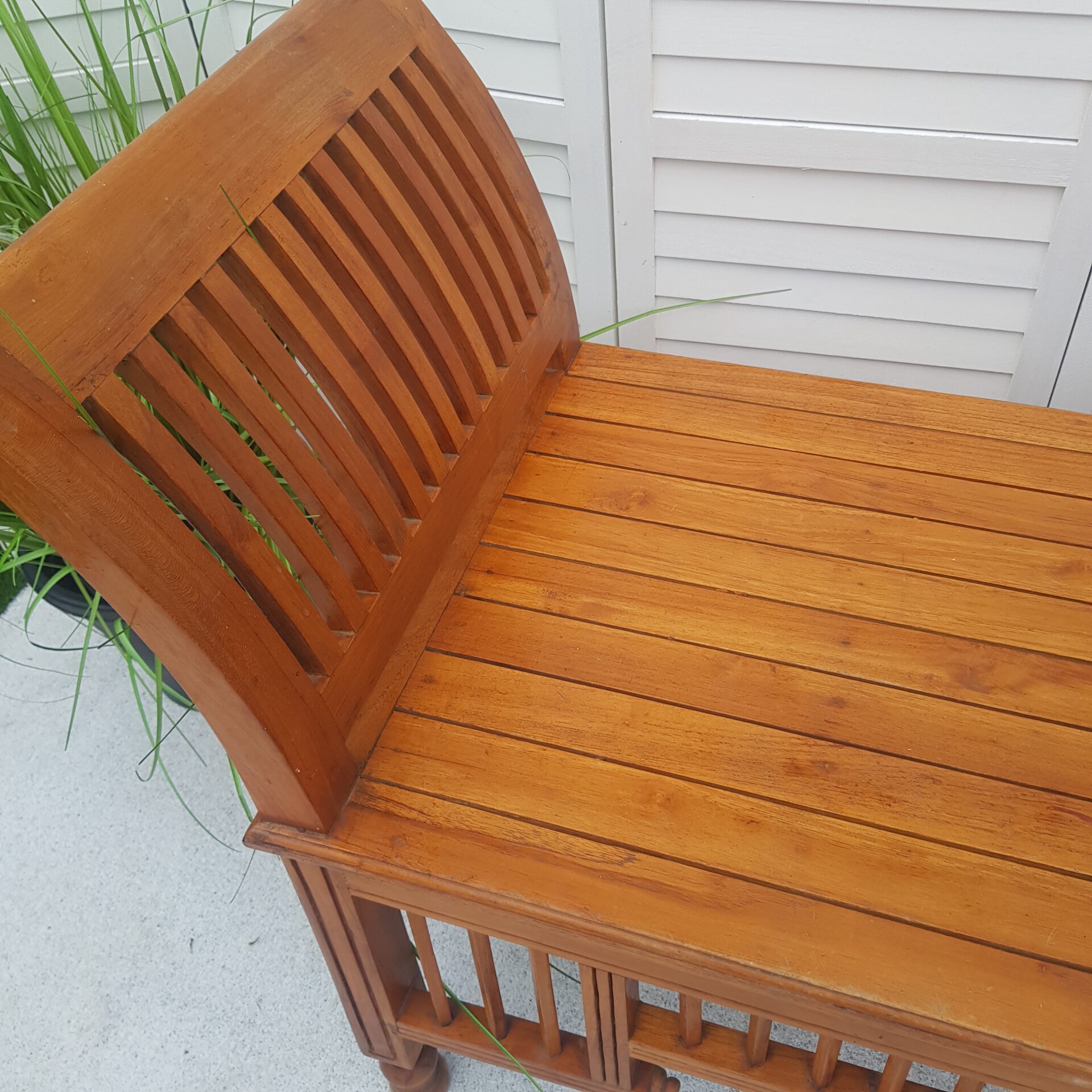 Telephone Hall Table - Seat - Teak - Indonesian - Rustic Telephone Hall Table - Seat - Teak - Indonesian - Rustic