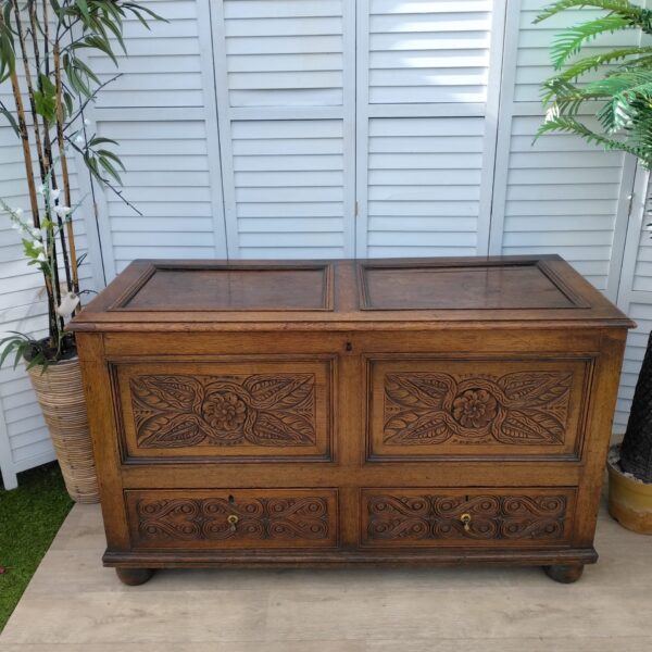 Mule Chest - Carved - Georgian - Bedding Box - Chest