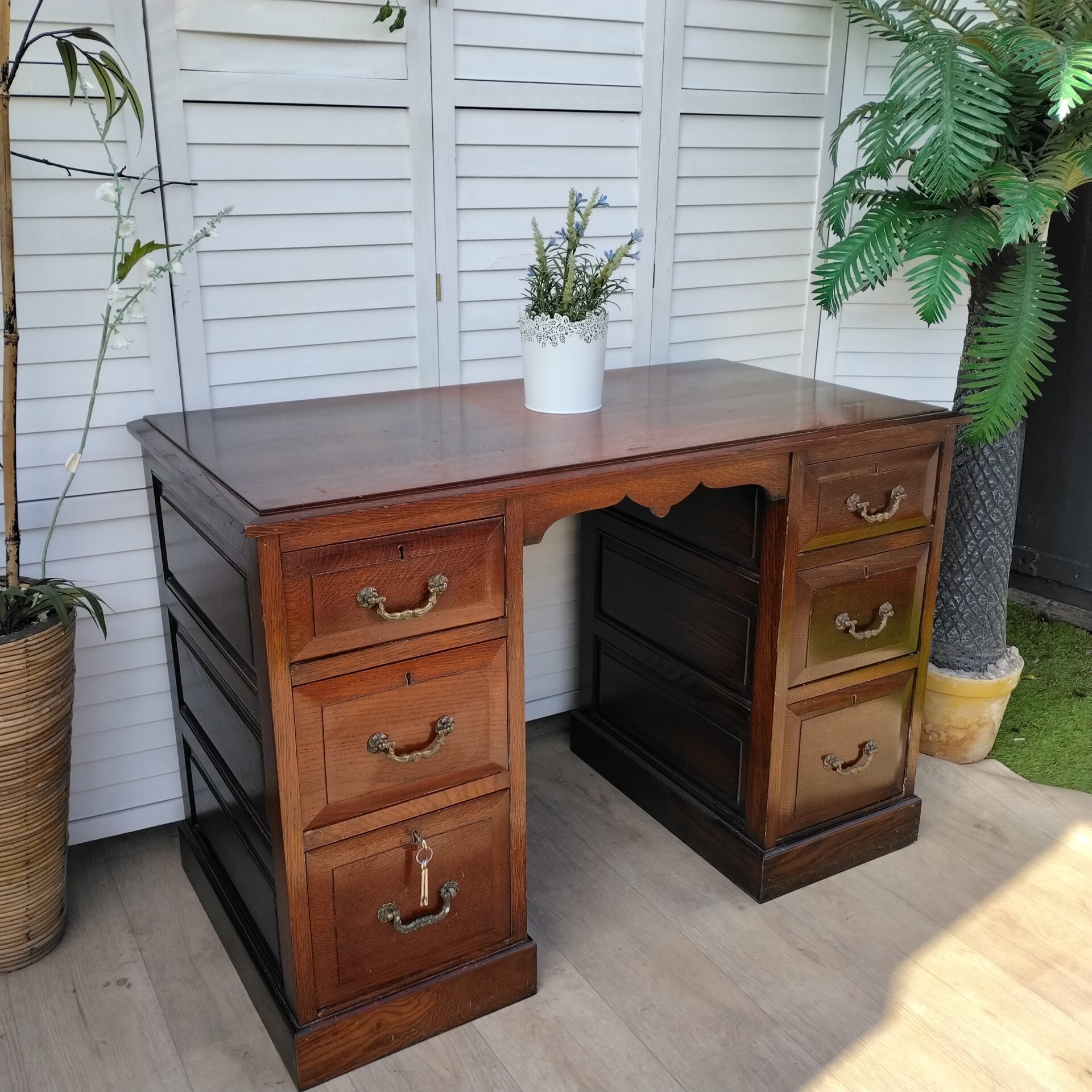 Desk - Twin Pedestal - Small Desk - Twin Pedestal - Small