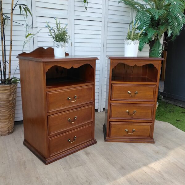 Bedside Cabinets - 2 (NR Pair) - Stained Pine